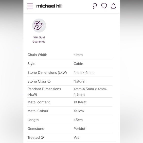 Brand New 4mm Peridot 14K Gold Necklace by Michael Hill - Picture 10 of 10
